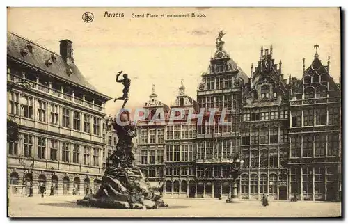 Cartes postales Anvers Grand Place Et Monument Brabo