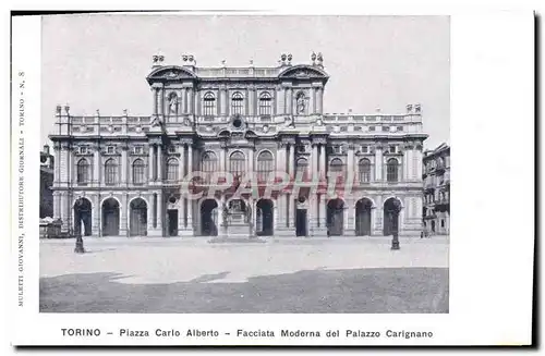 Cartes postales Torino Piazza Carlo Alberto Facciata Moderna Del Palazzo Carignano