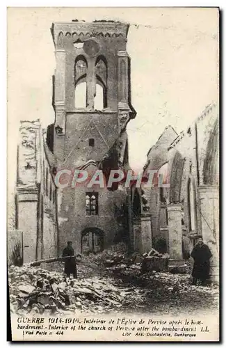 Ansichtskarte AK Interieur de l&#39eglise de Pervyse apres le bombardement Militaria