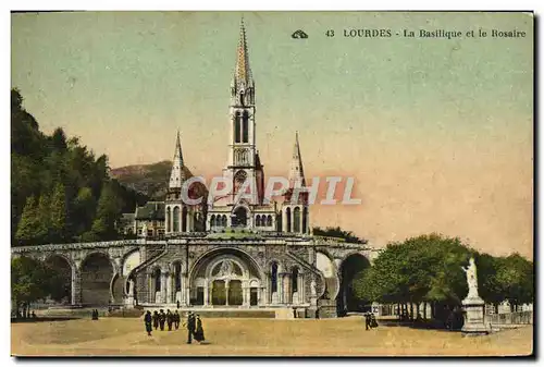 Ansichtskarte AK Lourdes La Basilique Et Le Rosaire