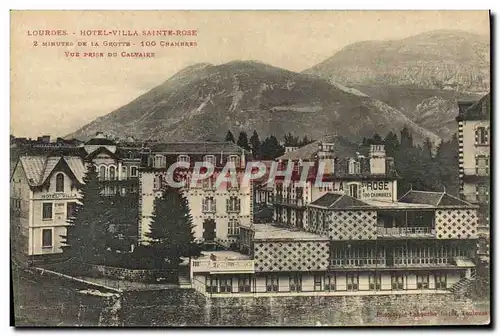 Cartes postales Lourdes Hotel Villa Sainte Rose Vue prise du calvaire