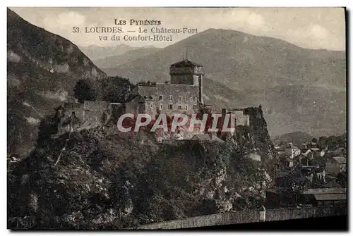 Cartes postales Lourdes Le Chateau Fort Vu Du Confort Hotel