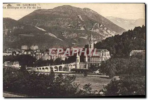 Cartes postales Lourdes La Basilique Et Le Pic Du Jer