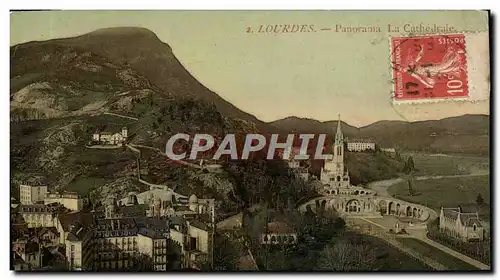 Cartes postales Lourdes Panorama La Cathedrale