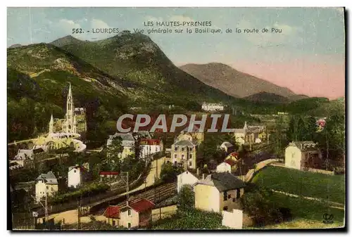 Ansichtskarte AK Lourdes Vue Generale Sur La Basilique De La Route De Pau