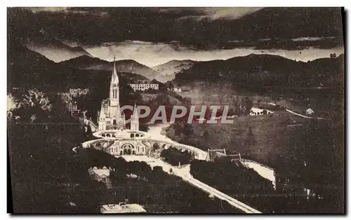 Cartes postales Lourdes Vue De Nuit De La Basilique