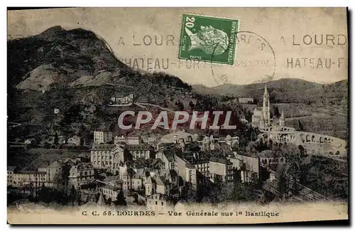 Cartes postales Lourdes Vue Generale Sur La Basilique