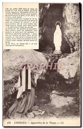 Cartes postales Lourdes Apparition De La Vierge