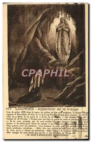 Cartes postales Lourdes Apparition De La Vierge