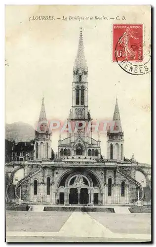 Cartes postales Lourdes La Basilique Et Le Rosaire