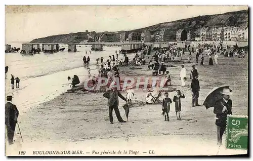 Cartes postales Boulogne Sur Mer Vue Generale De La Plage