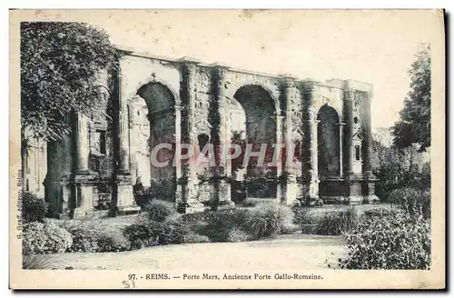 Ansichtskarte AK Reims Porte Mars Ancienne Porte Gallo Romaine