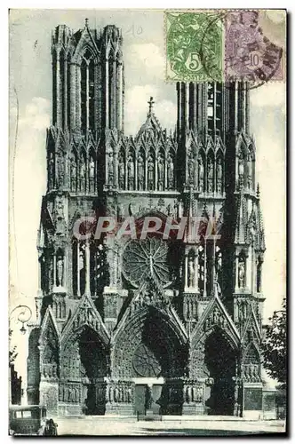 Ansichtskarte AK Reims La Cathedrale La Grand Portail