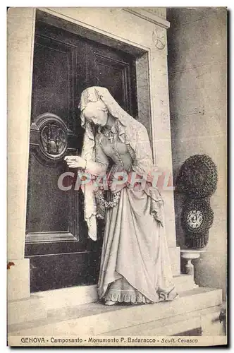Cartes postales Genova Camposanto Monumento P Badaracco Scult Cevasco