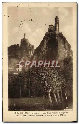 Cartes postales Le Puy Les deux Rochers d'Aiguilhe et de Corneille