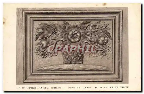 Cartes postales Le Moutier D'Ahun Fond de panneau d'une stalle de droite
