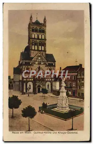 Cartes postales Neuss am Rhein Quirinus Kirche und Krieger Denkmal