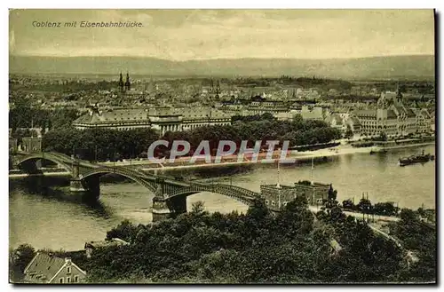 Cartes postales Coblenz mit Eisenbahnbrucke