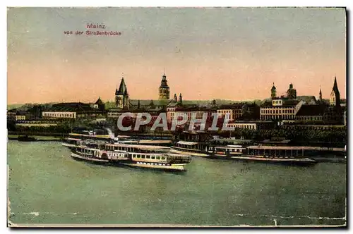 Cartes postales Mainz von der Strassenbrucke Bateau