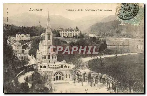 Cartes postales Lourdes Ensemble de la Basilique et du Rosaire