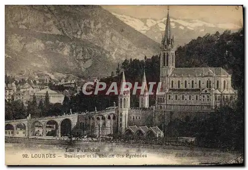 Ansichtskarte AK Lourdes Basilique et la Chaine des Pyrenees