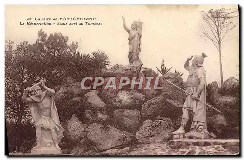 Cartes postales Calvaire de Pontchateau La resurrection Jesus sort du tombeau