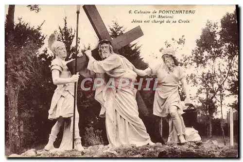 Ansichtskarte AK Calvaire de Pontchateau Jesus est charge de sa Croix