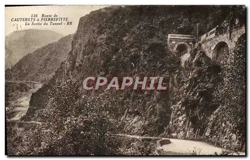 Cartes postales Route de Cauterets a Pierrefitte La Sortie du Tunnel