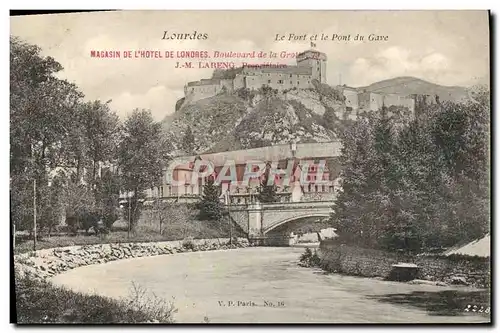 Cartes postales Lourdes Le Fort et le Pont du Gave