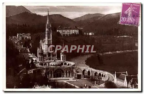 Ansichtskarte AK Lourdes La Basilique vue du Chateau Fort