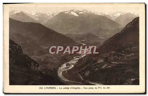 Cartes postales Lourdes La vallee d&#39Argeles Vue prise du Pic du Jer