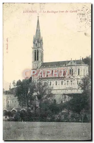 Cartes postales Lourdes La Basilique Vue du Gave