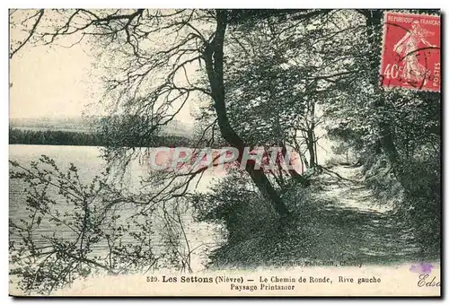 Ansichtskarte AK Les Settons Le chemin de ronde Rive gauche Paysage printanier