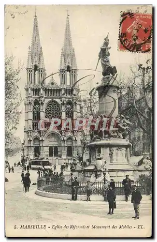 Cartes postales Marseille Eglise des Reformes et Monument des Mobiles