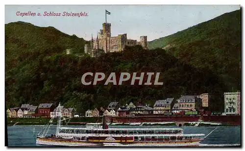 Ansichtskarte AK Capellen u Schloss Stozenfels Bateau