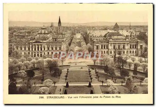 Cartes postales Strasbourg Vue vers l&#39Universite prise du Palais du Rhin