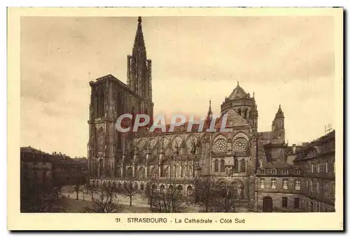 Ansichtskarte AK Strasbourg La Cathedrale Cote Sud