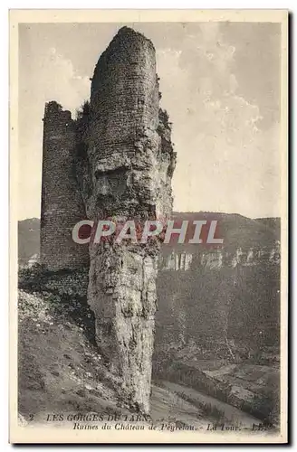 Cartes postales Les Gorges de Tarn Ruines du Chateau de Peyrelau La Tour