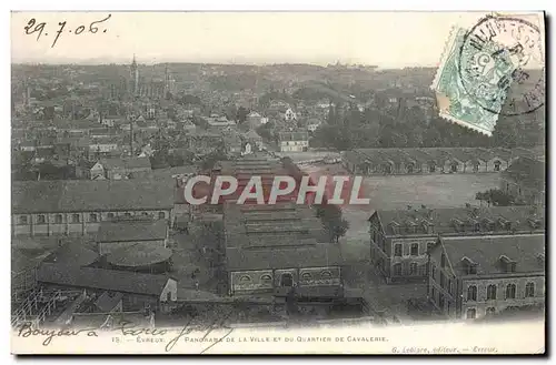 Cartes postales Evreux Panorama De La Ville Et du quartier de cavalerie Militaria