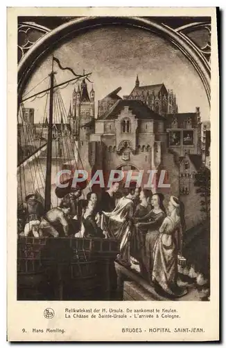 Cartes postales Bruges Hopital Saint Jean La chasse de Sainte Ursule L'arrivee a Cologne