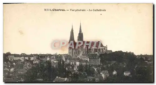 Cartes postales Chartres Vue Generale La Cathedrale