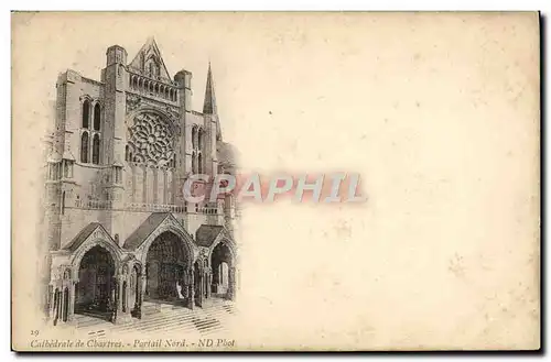 Cartes postales Chartres la Cathedrale Portail Nord