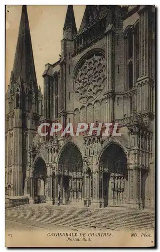 Ansichtskarte AK Chartres La Cathedrale Portail Sud