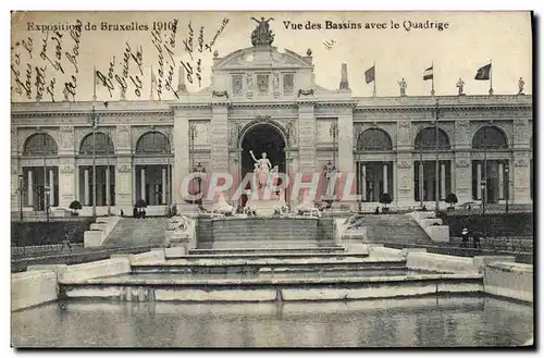 Cartes postales Bruxelles Exposition 1910 Vue Des Jardins et des Bassins