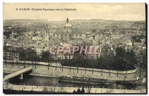 Cartes postales Namur Coitadelle Panorama Vers la Cathedrale