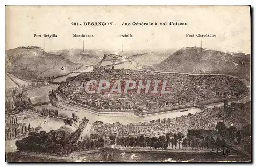 Ansichtskarte AK Besancon Vue Generale a Vol d&#39Oiseau Fort Bregille Montfaucon Citadelle Fort Chaudanne