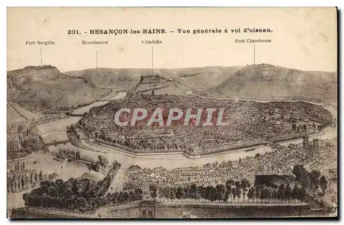 Ansichtskarte AK Besancon Les Bains Vue Generale a Vol D&#39Oiseau