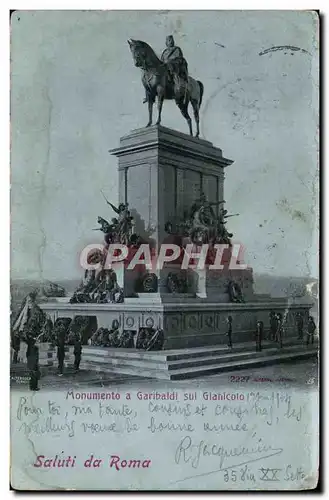 Cartes postales Saluti Da Roma Monumento a Garibaldi sui Gianicolo