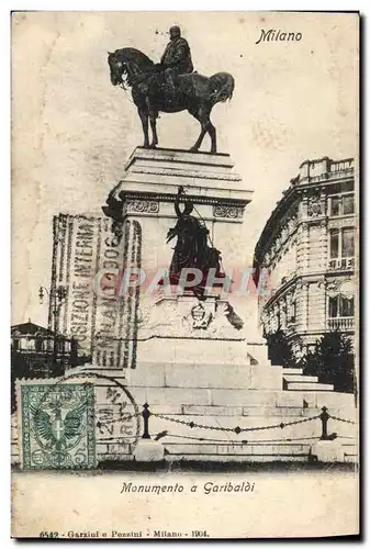 Cartes postales Milano Monumento a Garibaldi