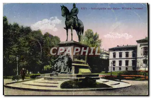 Cartes postales Kiel Schlossgarten und Kaiser Wilhelm Denkmal